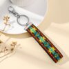 Wholesale Embroidery Flower Rhombus Color Lanyard Metal Keychains