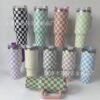 Wholesale Tumbler Stainless Steel Double-layer Insulation 40oz Checkerboard Handle Ice Cup