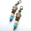 Wholesale Cartoon Yak Silicone Bead Keychain
