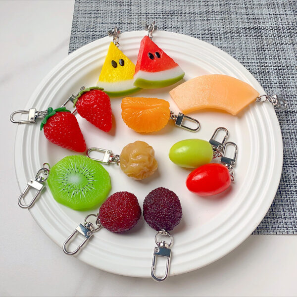 Wholesale Simulation PVC Simulation Fruit Keychain