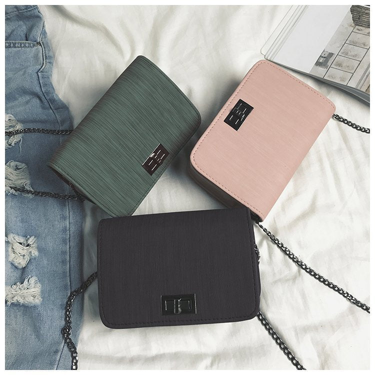 Wholesale Small Square Bag Turn Lock Chain Shoulder Bag PU Crossbody Bag