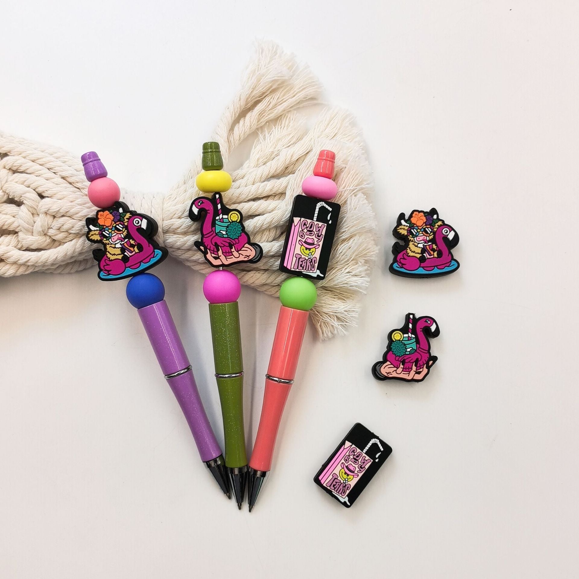 Wholesale Cartoon Flamingo Creative Silicone Beads