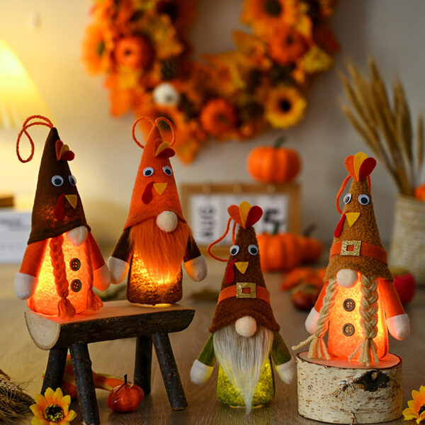 Wholesale Turkey Hats Rudolf Lantern Pendant Faceless Dwarf Doll Cloth Ornaments