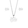 Wholesale Mother's Day Stainless Steel Earrings Necklace Jewelry Set