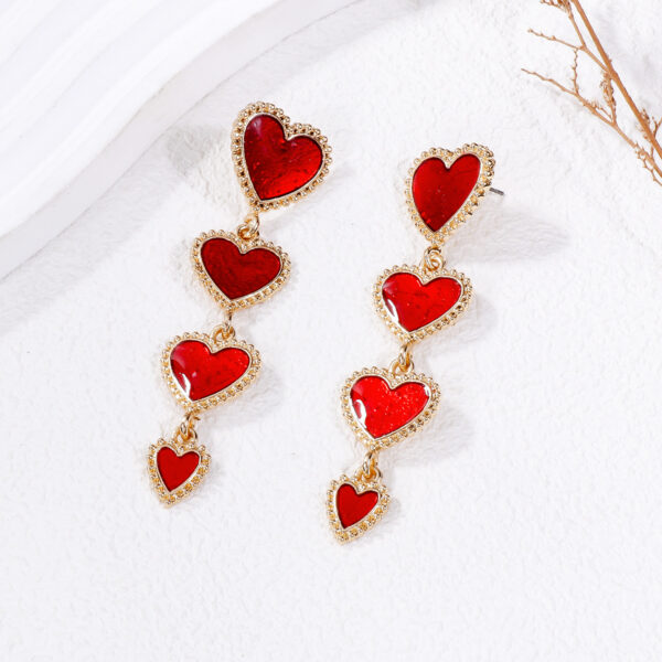 Wholesale Valentine's Day Tassels, Love Alloy Earrings