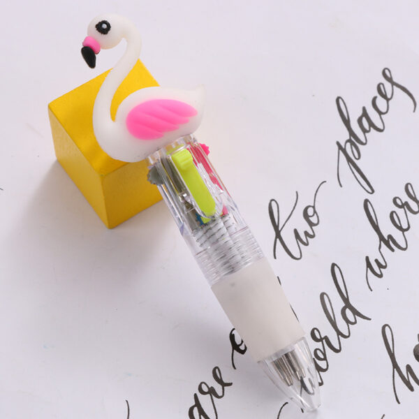 Wholesale Plastic Four-color Flamingo Ballpoint Pen