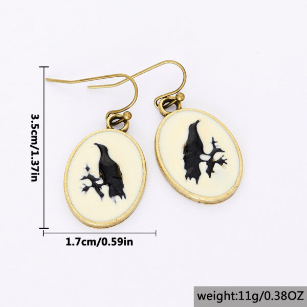 O1CN01s2XInv1fCJLuB2oUJ_4260613970-0-cib Wholesale Vintage Oval Three-dimensional Crow Earrings