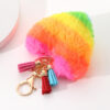 Wholesale Plush Multi-color Fur Ball Tassel Key Chain