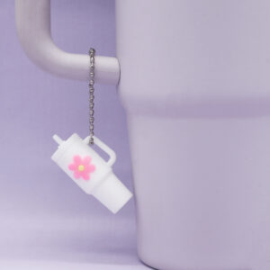 White flower flower cup bead chain