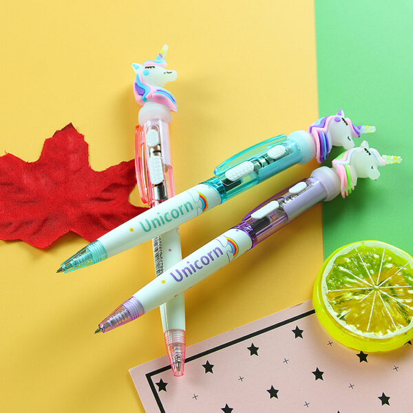 Wholesale Plastic Cartoon Unicorn Glowing Ballpoint Pen