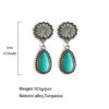 O1CN01s4LMbW1zp38cWxcWX_2215459036762-0-cib Wholesale Western Style Bull Head Sunflower Inlaid Turquoise Metal Earrings