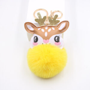 Yellow / Fawn fur ball pendant