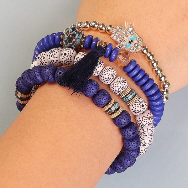 O1CN01s5t3l91LkOUApexC0_2215904591337-0-cib Wholesale Tassel Demon Palm Pendant Multi Layered Pendant Glass Elastic Bracelet