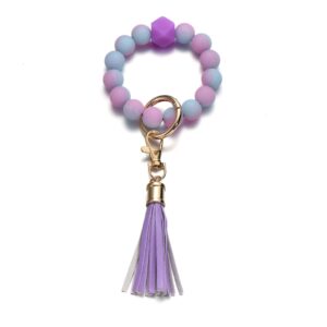 1 gradient purple beaded Tassel Keychain