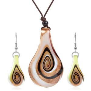 Coffee brown cotton rope necklace set