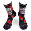 Wholesale Rose Skull Skateboard Mid Cotton High Tube Socks