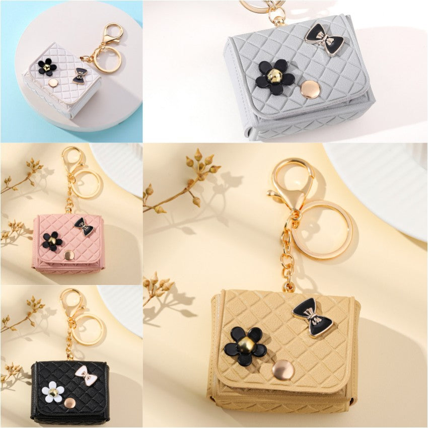 Wholesale Leather Mini rtable Zero Wallet Keychain