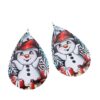 Wholesale Christmas Snowman Snowflake Double Sided Printed Droplet Leather Earrings