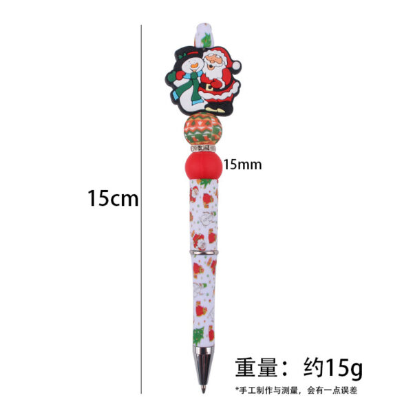 Wholesale Beaded Pens Christmas Series Silicone Beads Plastic Ballpoint Pen