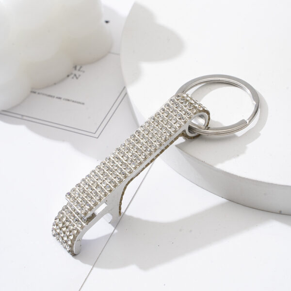 Wholesale Colorful Rhinestone Aluminum Alloy Beer Bottle Opener Keychain