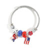 Wholesale American Flag Love Balloon Pendant Stainless Steel Beaded Bracelet