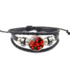 Wholesale Halloween Pumpkin Time Stone Leather Beaded Alloy Bracelet