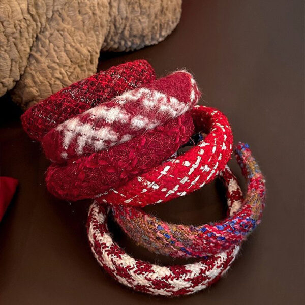 Wholesale Red Facial Wash and Hair Compression with Wide Edge Fabric Headband