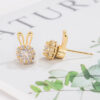 Wholesale Rotating Bunny Copper Earrings