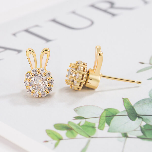 Wholesale Rotating Bunny Copper Earrings