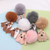 Wholesale PU Leather Puppy Plush Keychains