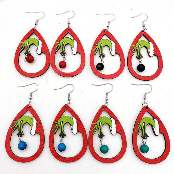 Wholesale Wooden Christmas Earrings