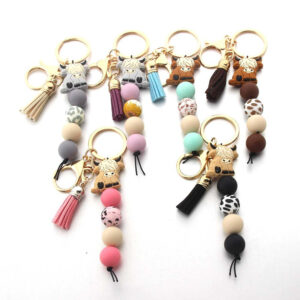 O1CN01sHaWOf1bYW23DWHED__2216822363477-0-cib Wholesale Silicone Bead Cute Highland Cow Keychain