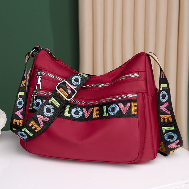 Wholesale Large Capacity Multi cket Letter Oxford Fabric Crossbody Bag
