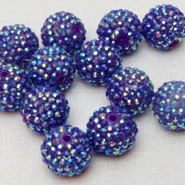 Wholesale 20MM Resin Diamond Ball, Jelly Deep Purple AB Color Diamond Ball
