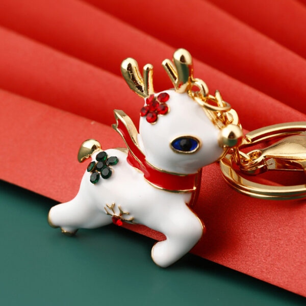 Wholesale Christmas Elk Cartoon Metal Keychain