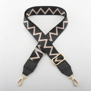 J26-P1-black and white W-width 3.8cm / Light gold button