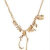 Wholesale Goth Theme Exaggerated Retro Dinosaur Skeleton Alloy Necklace