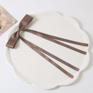 Polyester cotton ribbon gray brown 8G duckbill clip