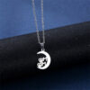 Wholesale Mother's Day Moon Stainless Steel Earrings Necklace Jewelry Set