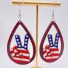 Wholesale Independence Day Butterfly Hollow Wooden Earrings
