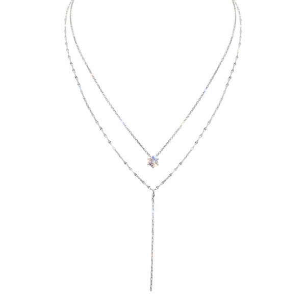 Wholesale Long Y-shaped Tassel Sparkling Diamond Necklace Multi-layer Clavicle Chain
