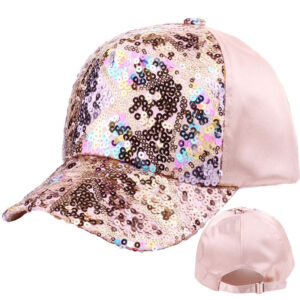 Beige triangle sequined cloth cap / Adjustable