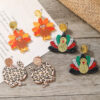 Wholesale Leopard Print Turkey Acrylic Earrings