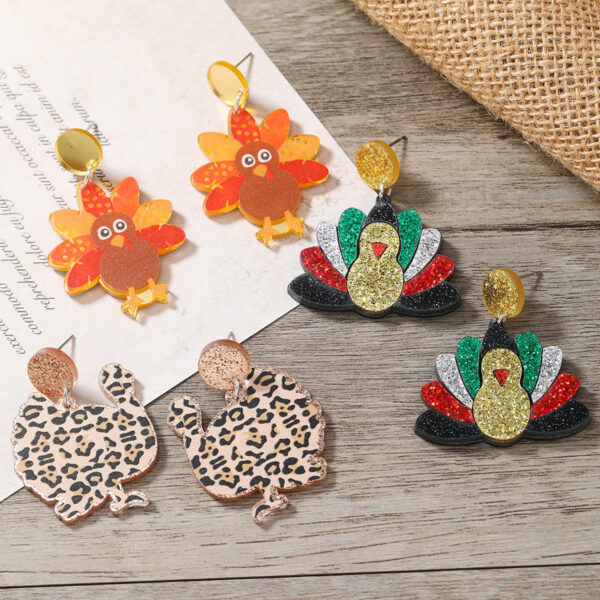 Wholesale Leopard Print Turkey Acrylic Earrings