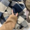 Wholesale Winter Faux Cashmere Acrylic Blue Plaid Scarf