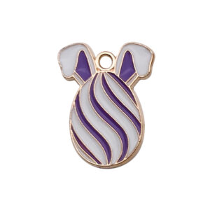 1 purple striped egg 17x22mm-1.5g-18597 / Drip Easter Series