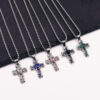 Wholesale Diamond Oil Dripping Cross Necklace