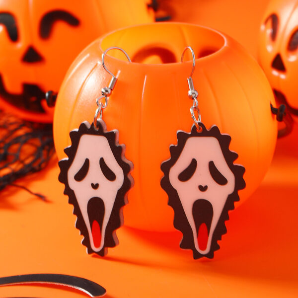 Wholesale 2023 Halloween Irregular Creative Multicolor Horror Acrylic Earrings