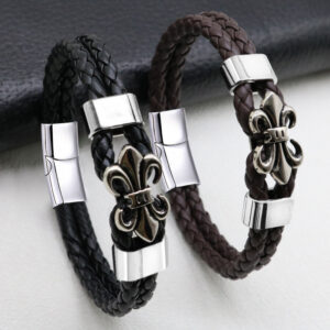 O1CN01sWlvqD29v8QxJXNvL_2201202028129-0-cib Wholesale Men's Leather Magnetic Buckle Woven Bracelets