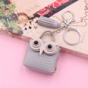 Grey / 5.5*5.5cm leather Owl (golden chain Buckle)
